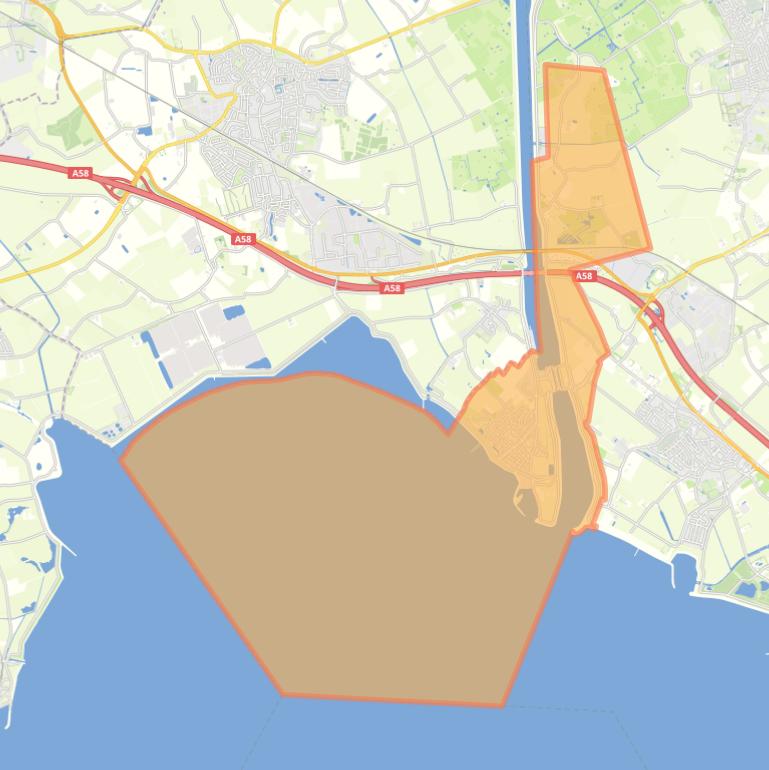 Kaart van de woonplaats Hansweert.