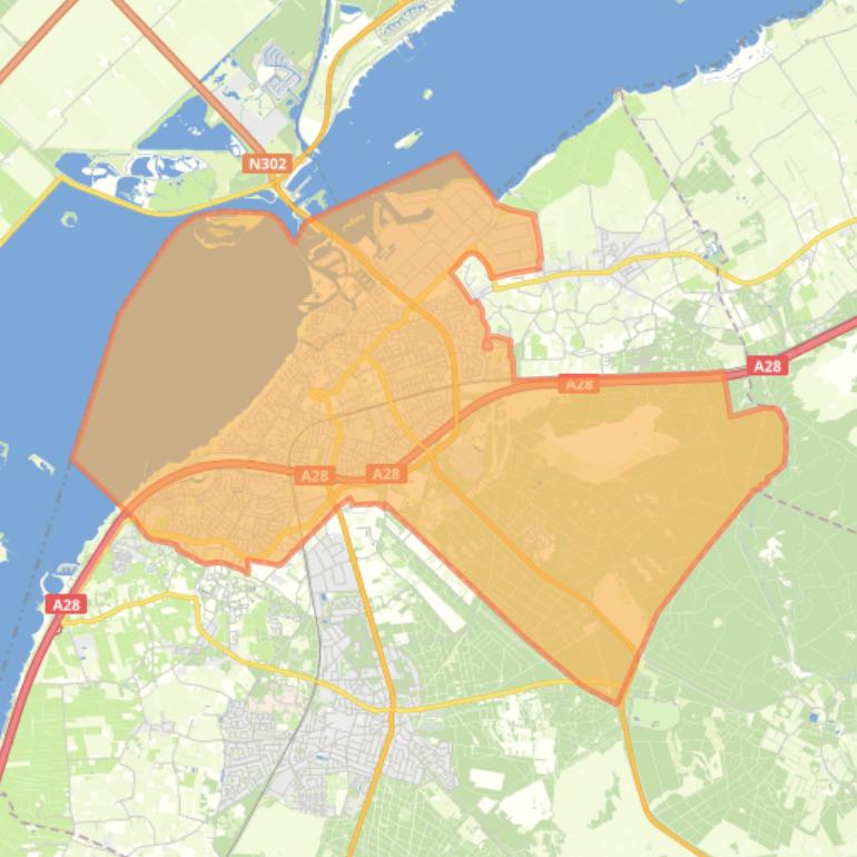 Kaart van de woonplaats Harderwijk.