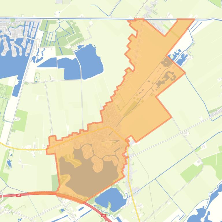 Kaart van de woonplaats Harkstede.