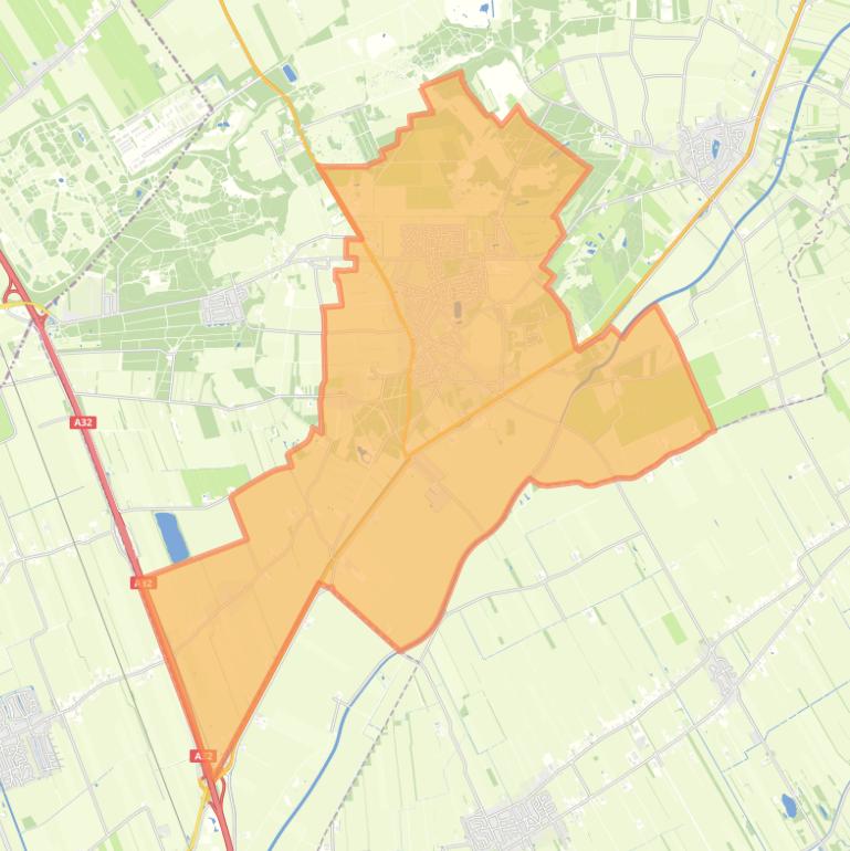 Kaart van de woonplaats Havelte.