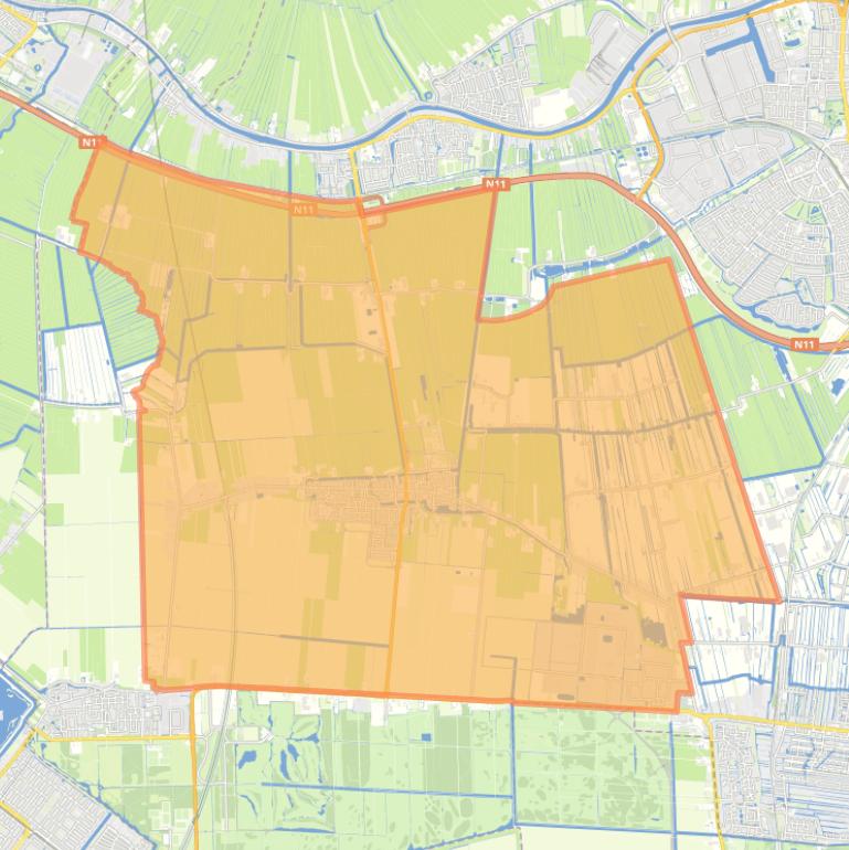 Kaart van de woonplaats Hazerswoude-Dorp.