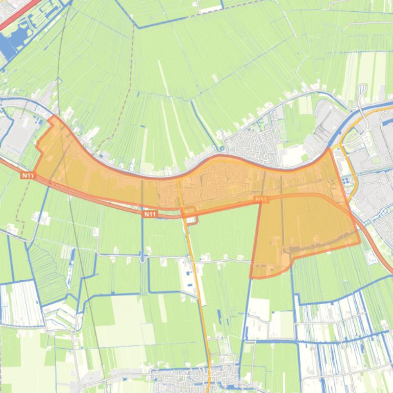 Kaart van de woonplaats Hazerswoude-Rijndijk.