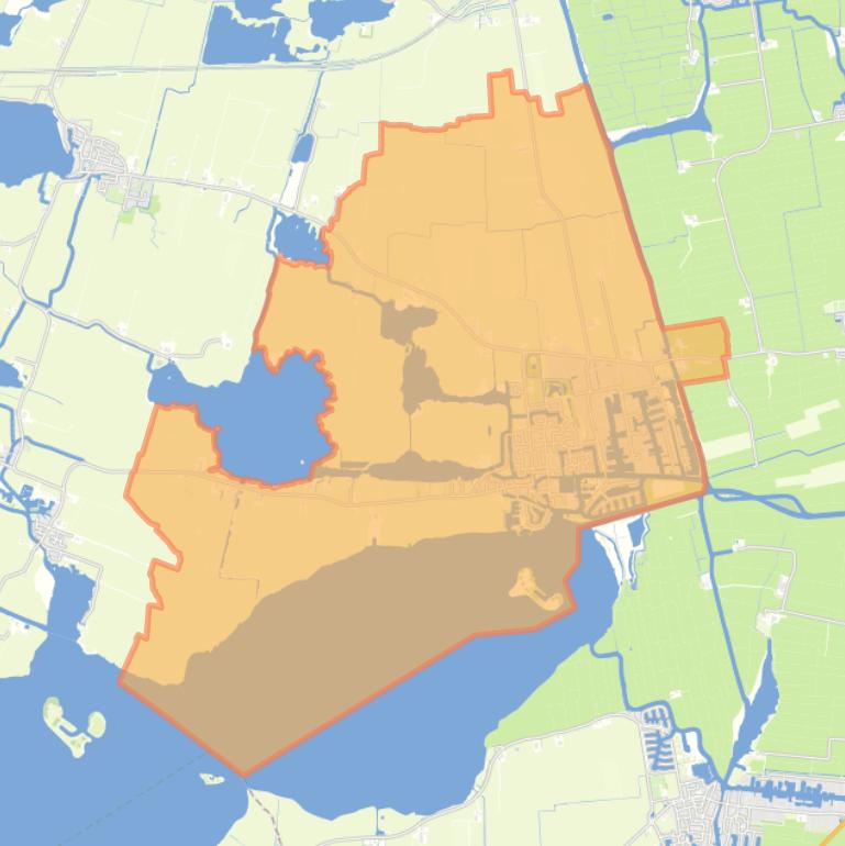 Kaart van de woonplaats Heeg.