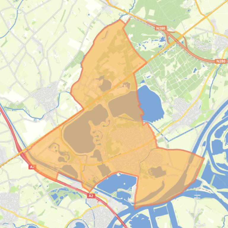 Kaart van de woonplaats Heel.