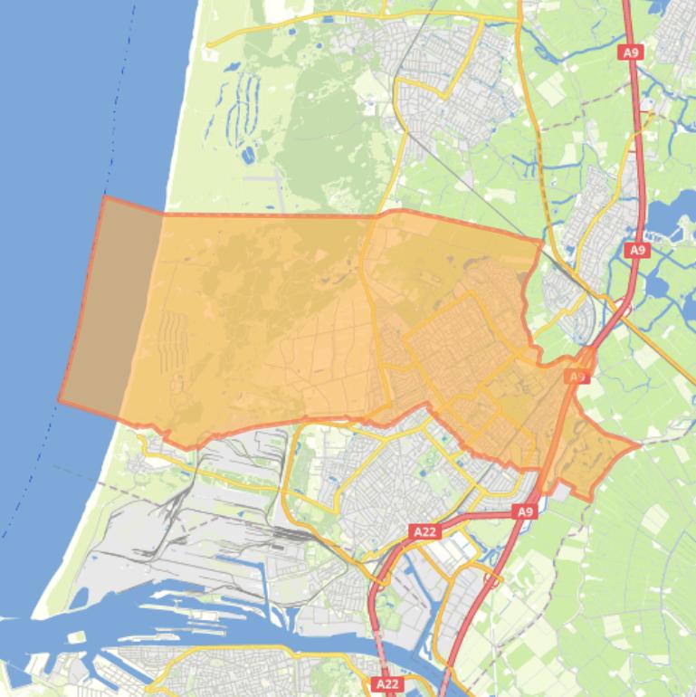 Kaart van de woonplaats Heemskerk.