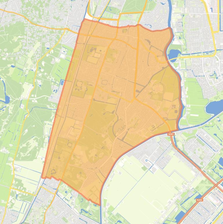 Kaart van de woonplaats Heemstede.