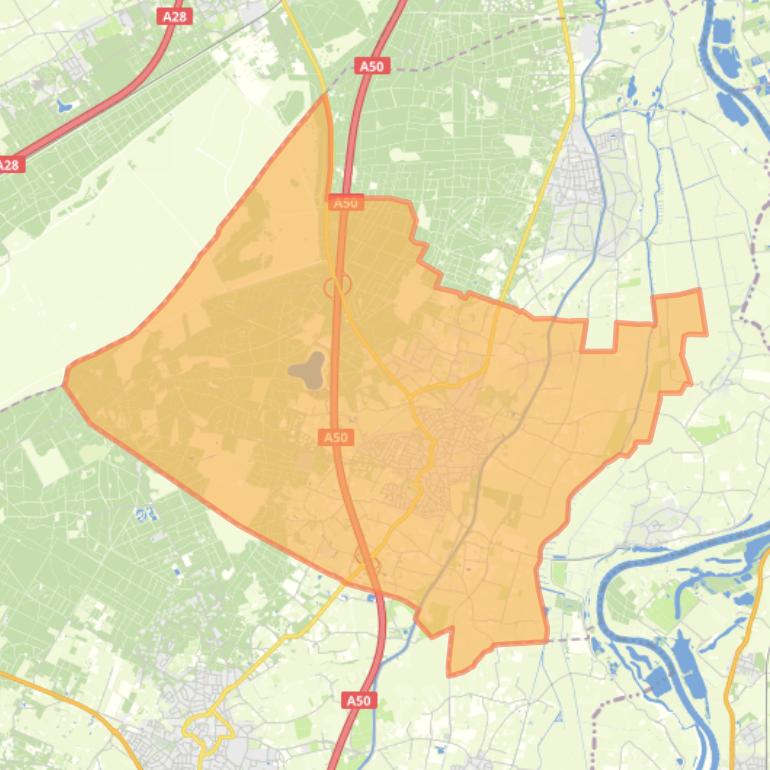 Kaart van de woonplaats Heerde.