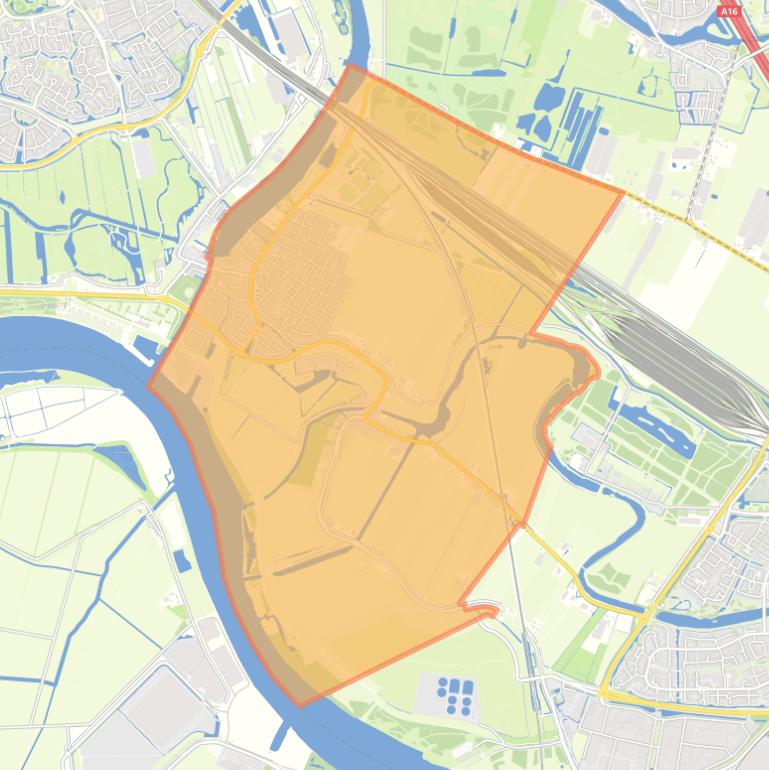 Kaart van de woonplaats Heerjansdam.