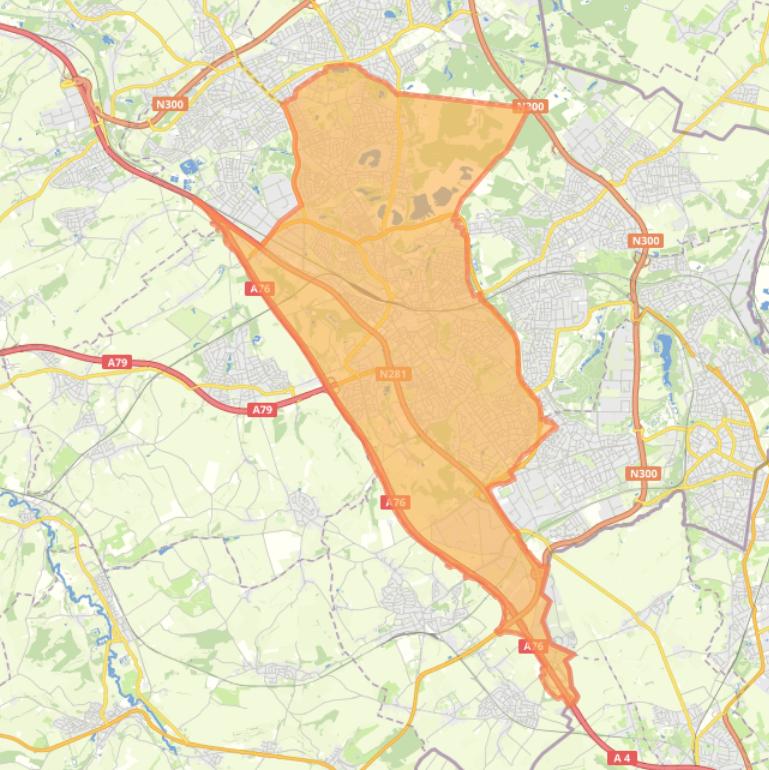 Kaart van de woonplaats Heerlen.