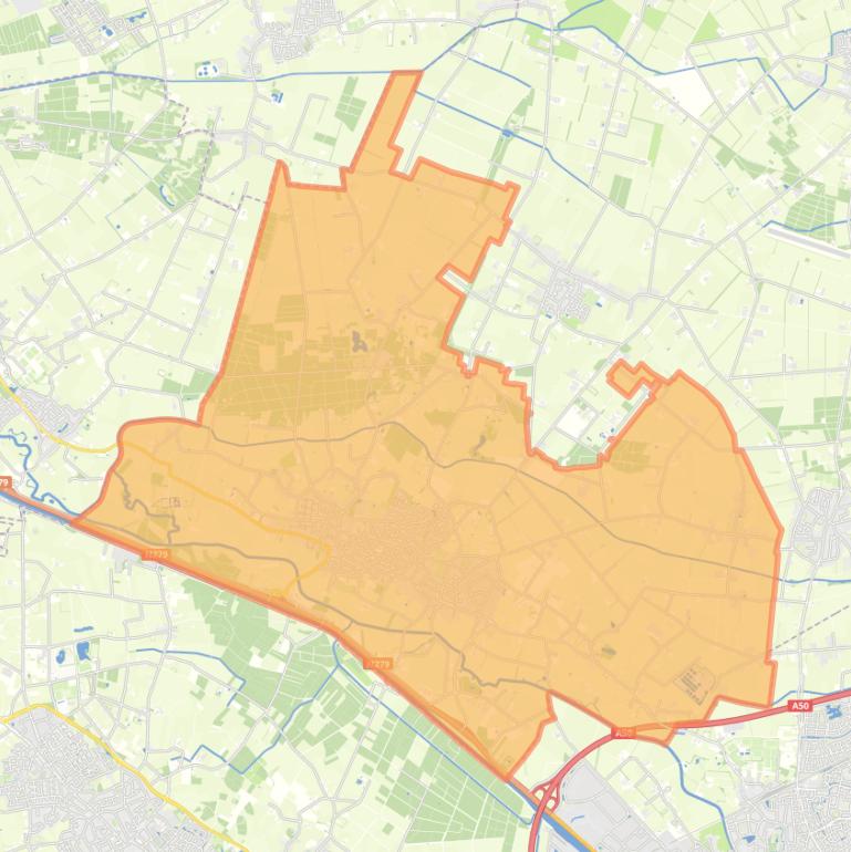 Kaart van de woonplaats Heeswijk-Dinther.