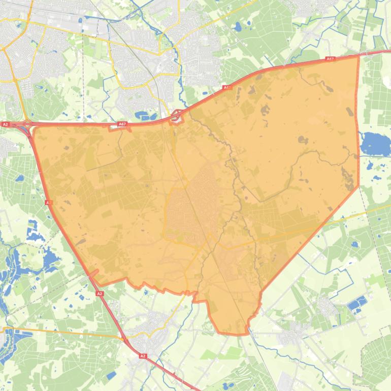 Kaart van de woonplaats Heeze.