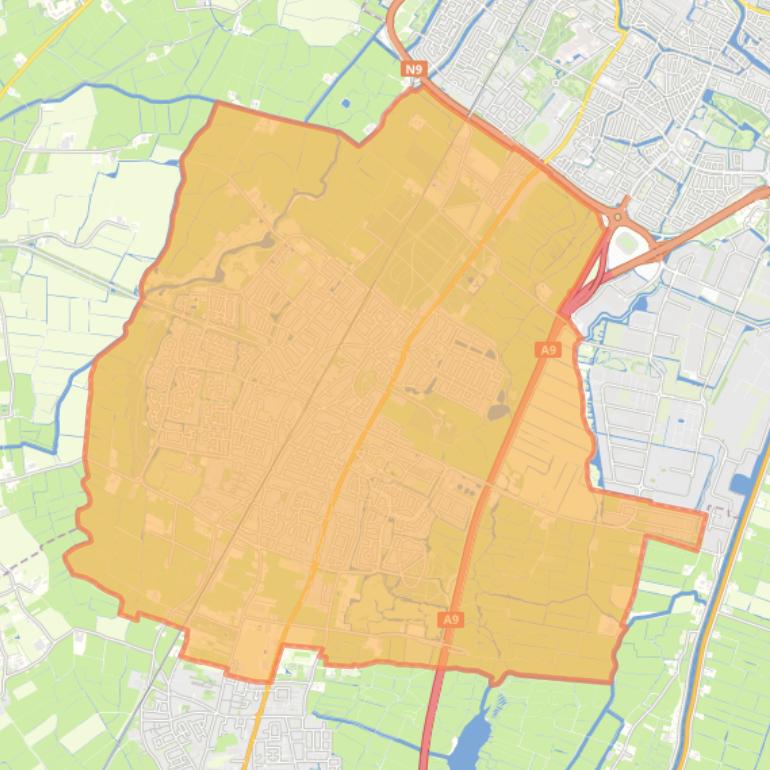 Kaart van de woonplaats Heiloo.