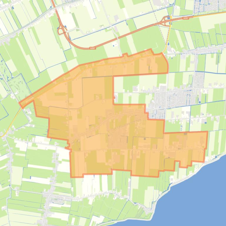 Kaart van de woonplaats Hem.