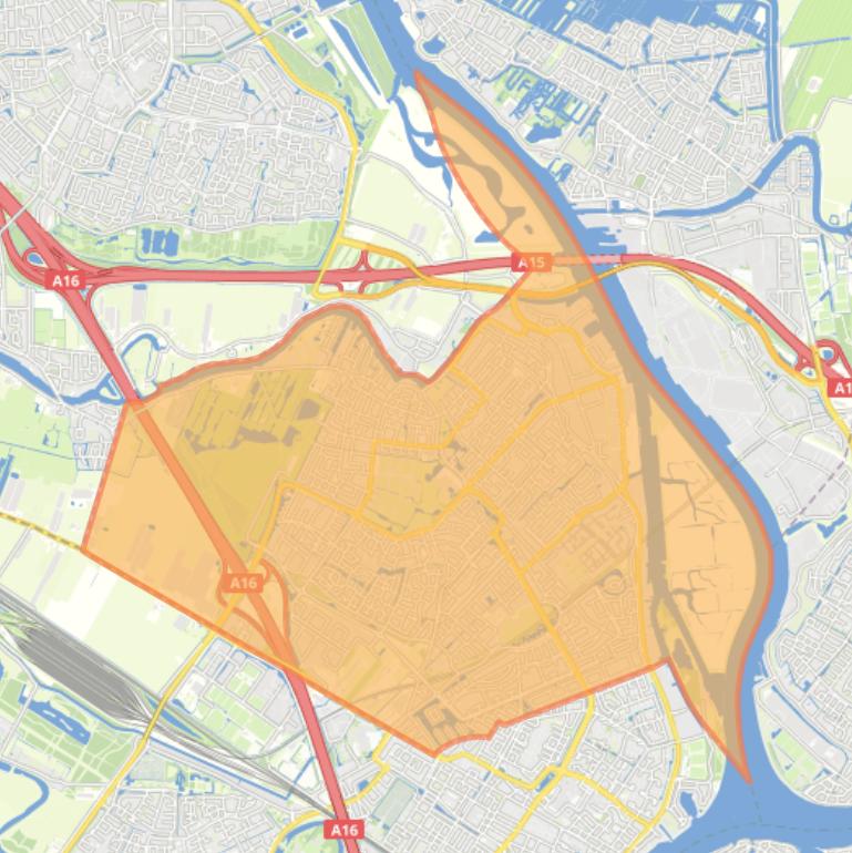 Kaart van de woonplaats Hendrik-Ido-Ambacht.