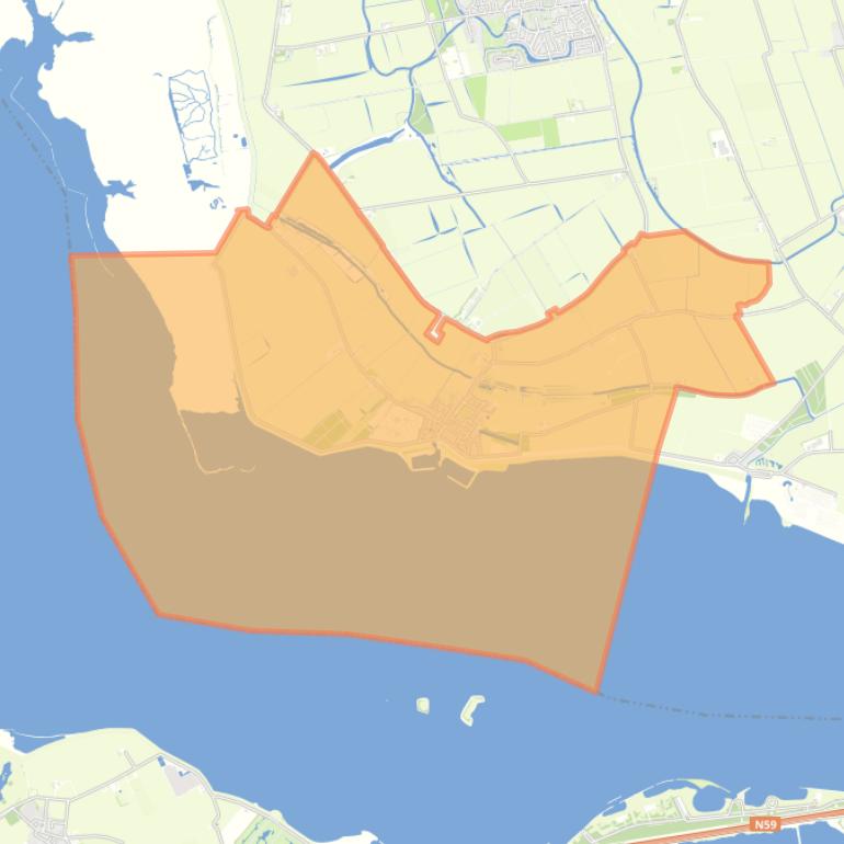 Kaart van de woonplaats Herkingen.