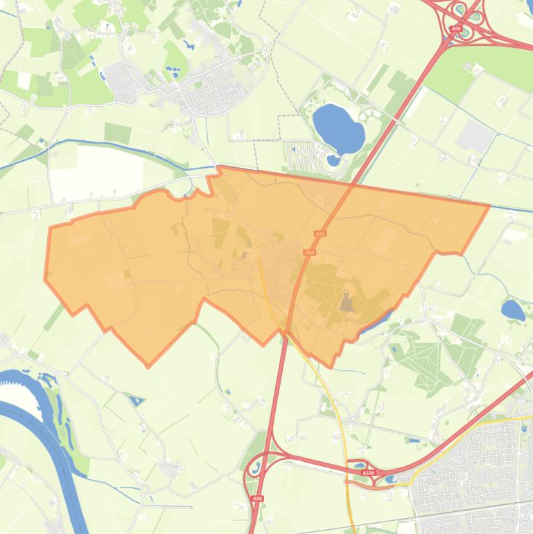 Kaart van de woonplaats Hernen.