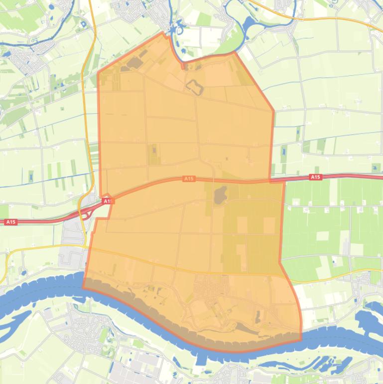 Kaart van de woonplaats Herwijnen.