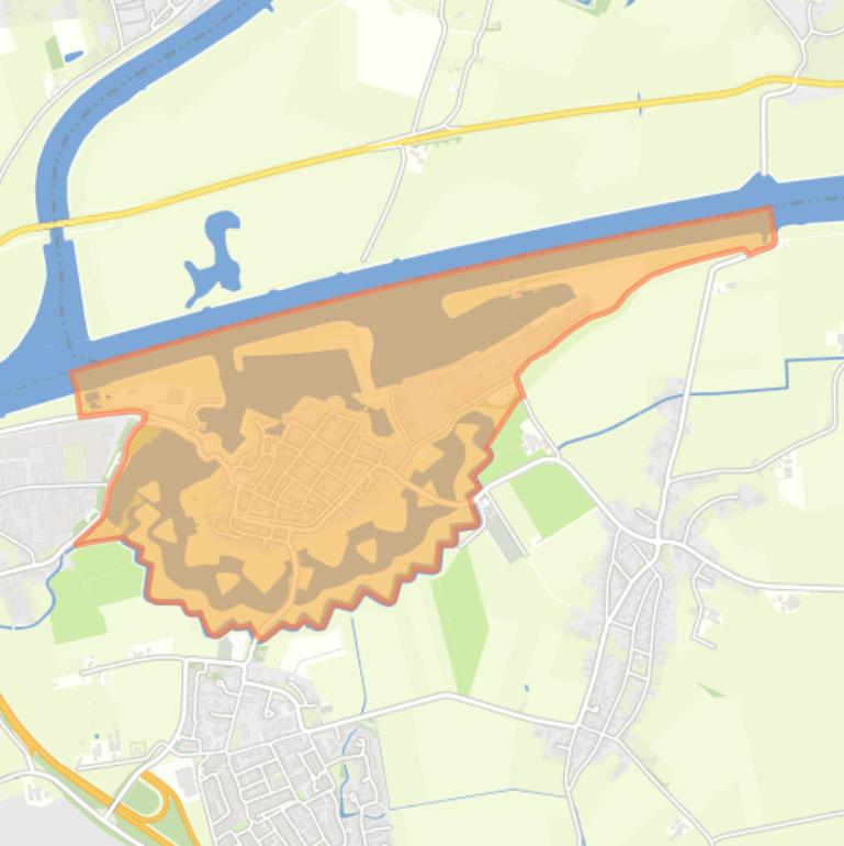 Kaart van de woonplaats Heusden.