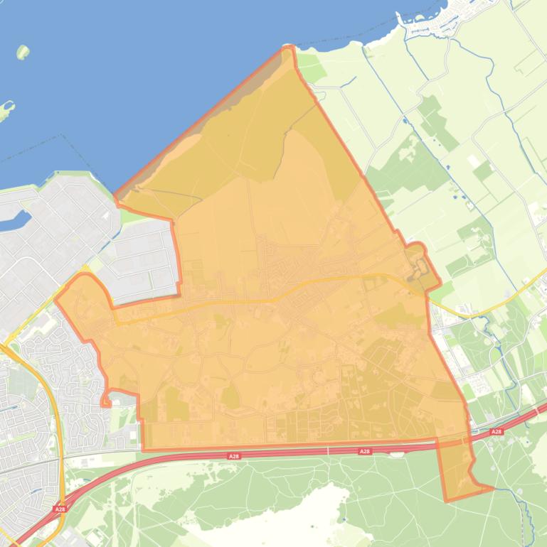 Kaart van de woonplaats Hierden.