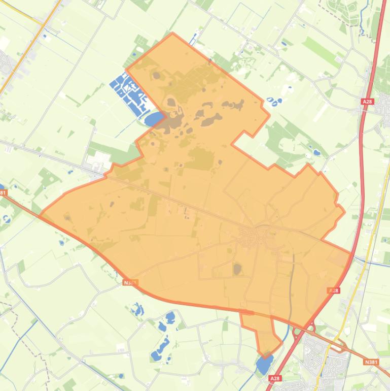 Kaart van de woonplaats Hijken.