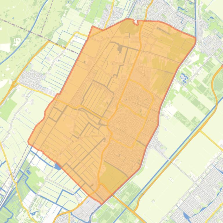 Kaart van de woonplaats Hillegom.