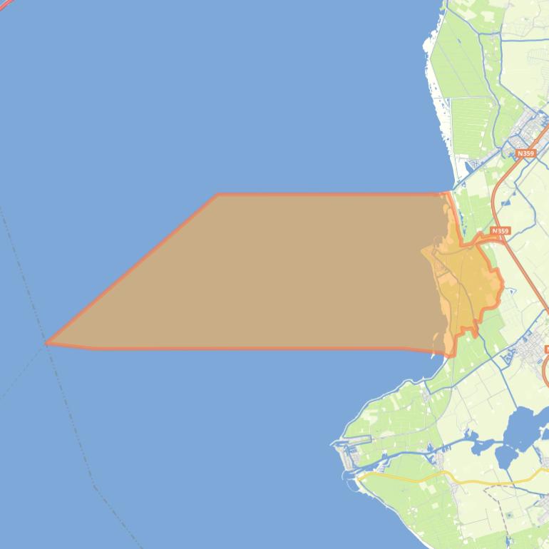 Kaart van de woonplaats Hindeloopen.