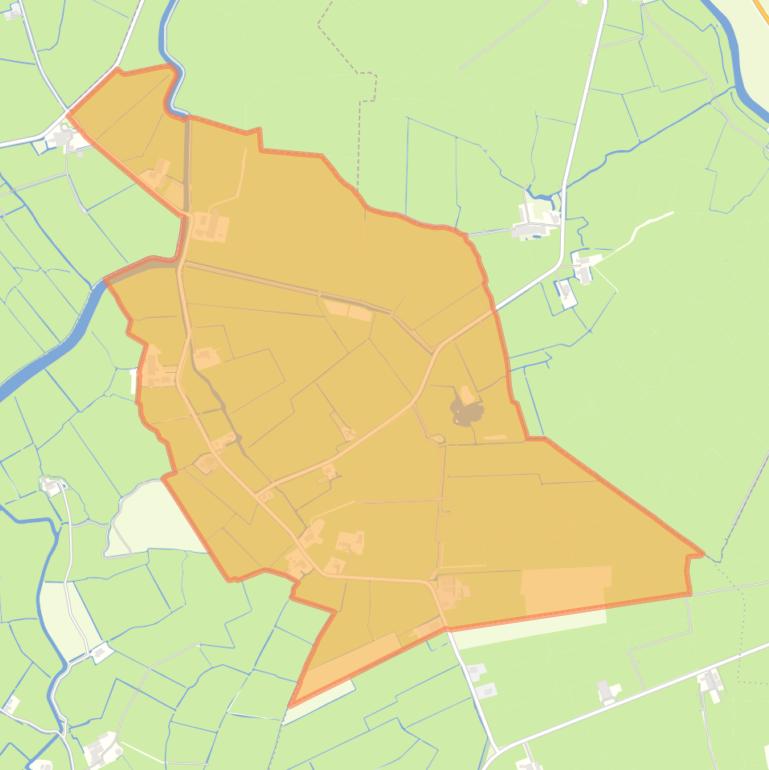 Kaart van de woonplaats Hinnaard.