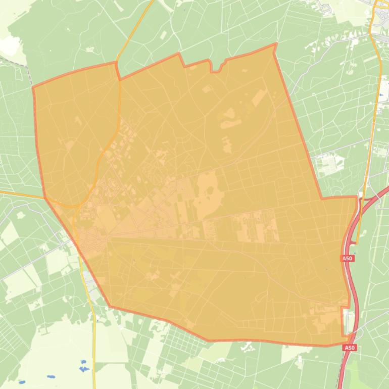 Kaart van de woonplaats Hoenderloo.