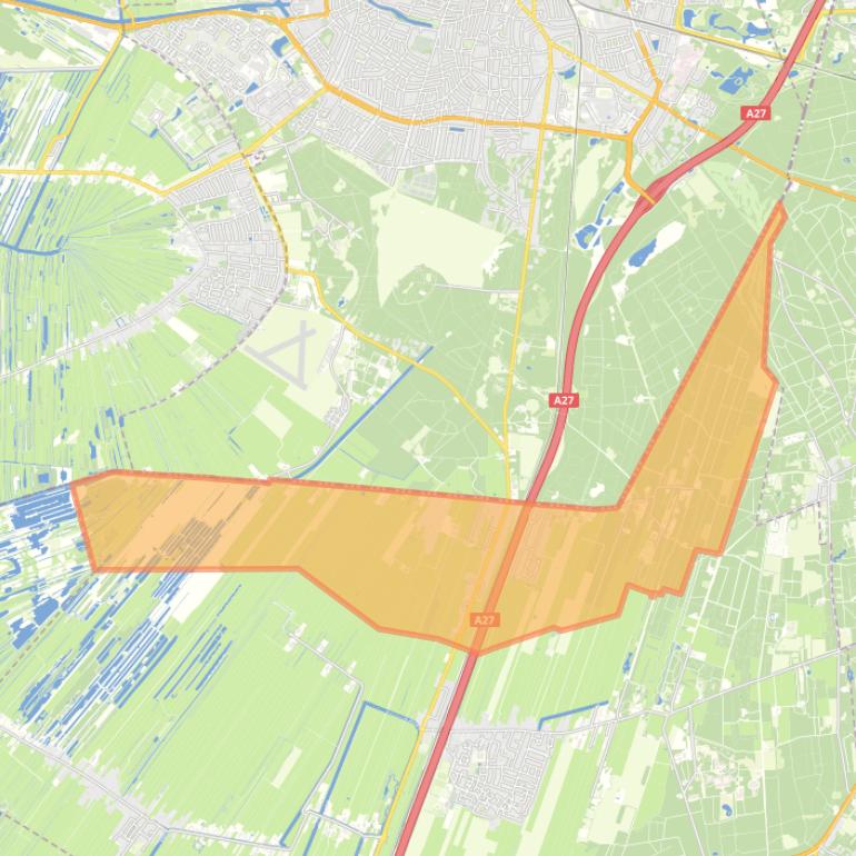 Kaart van de woonplaats Hollandsche Rading.
