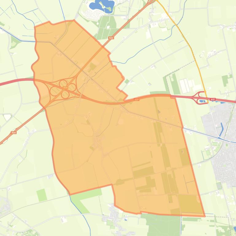 Kaart van de woonplaats Holsloot.