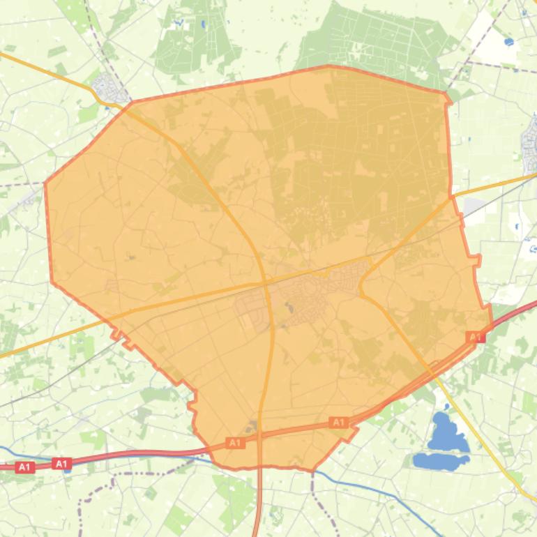 Kaart van de woonplaats Holten.