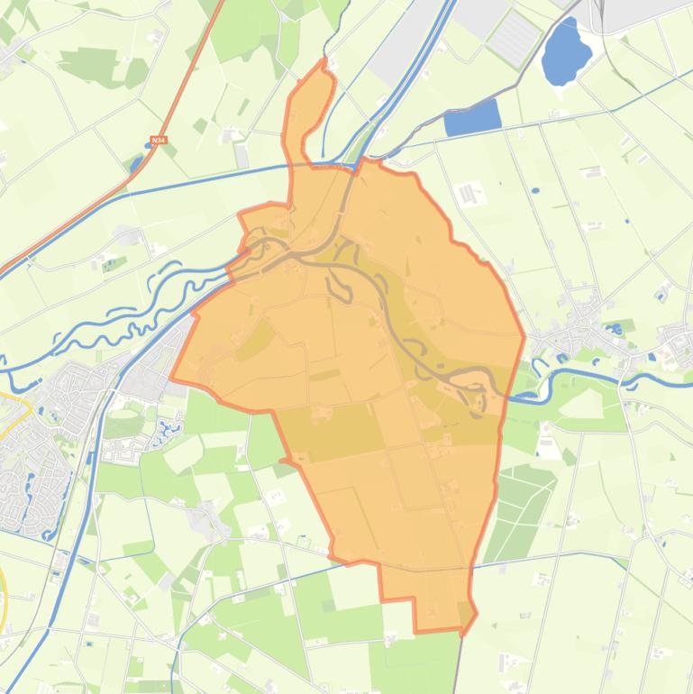 Kaart van de woonplaats Holtheme.