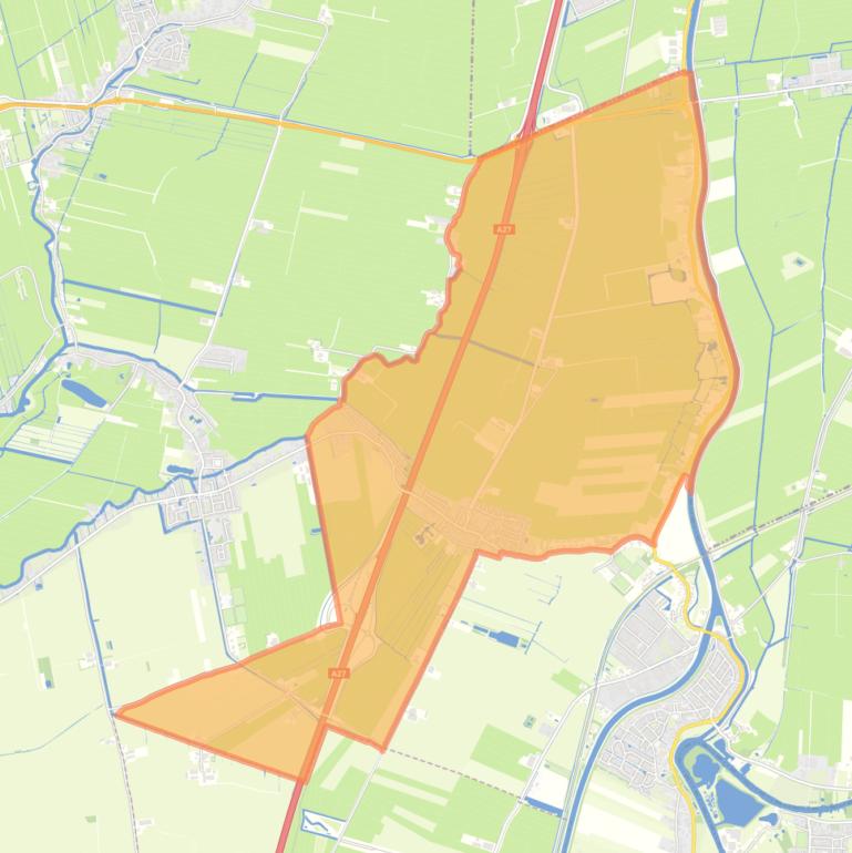 Kaart van de woonplaats Hoogblokland.