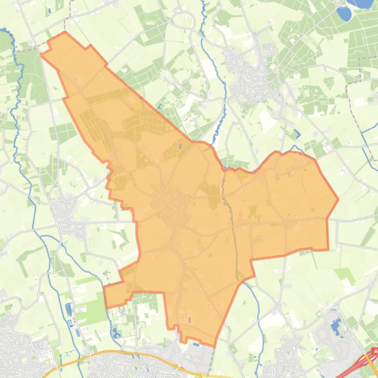 Kaart van de woonplaats Hoogeloon.