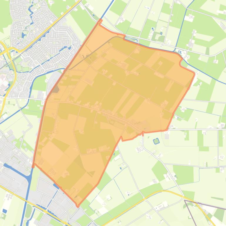 Kaart van de woonplaats Hoogenweg.