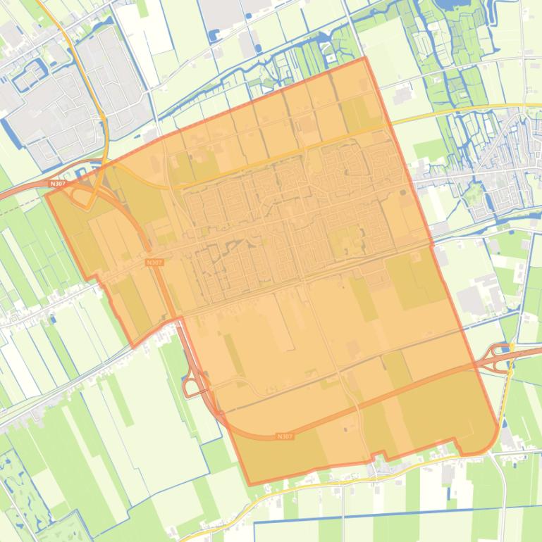Kaart van de woonplaats Hoogkarspel.