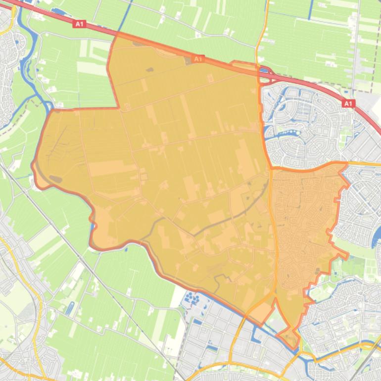 Kaart van de woonplaats Hoogland.