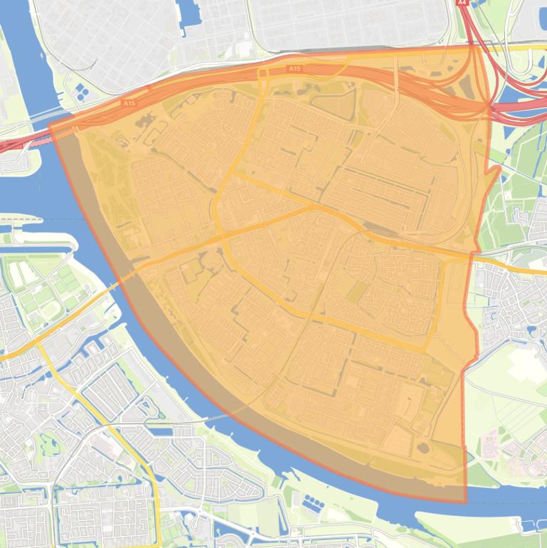Kaart van de woonplaats Hoogvliet Rotterdam.