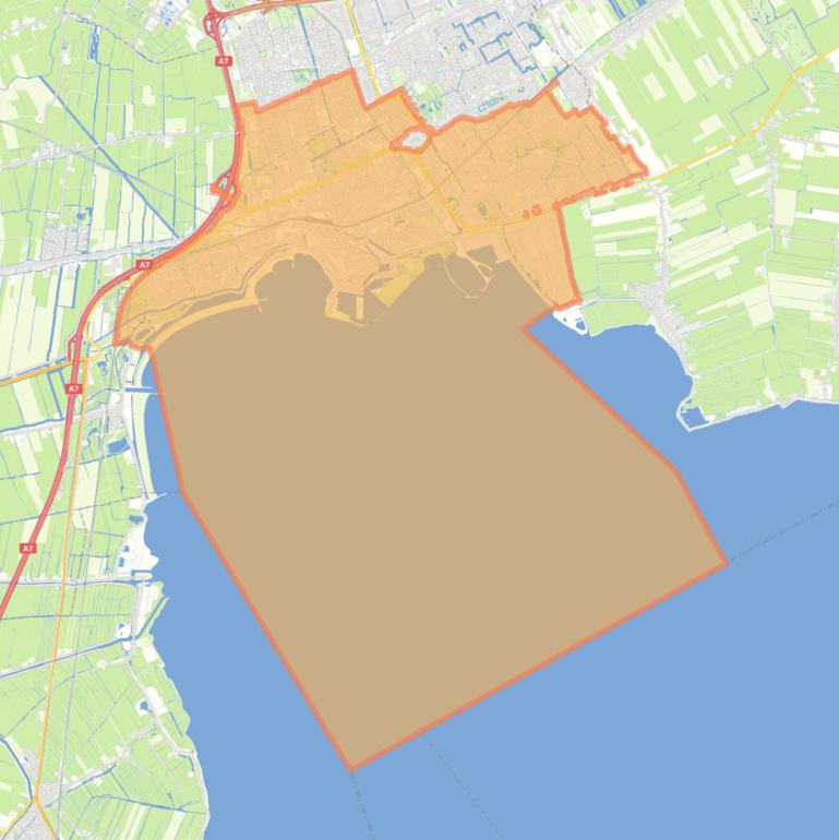 Kaart van de woonplaats Hoorn.