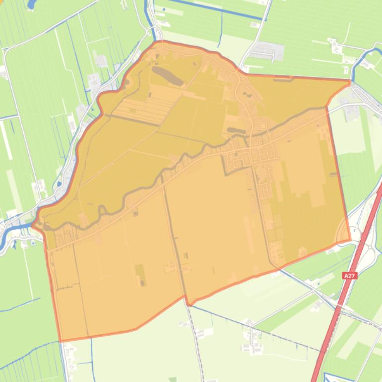 Kaart van de woonplaats Hoornaar.