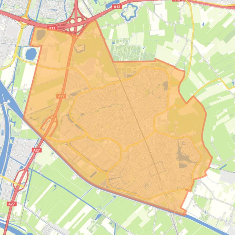 Kaart van de woonplaats Houten.