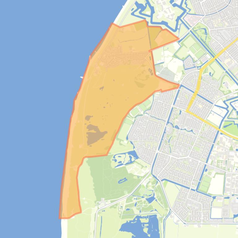 Kaart van de woonplaats Huisduinen.