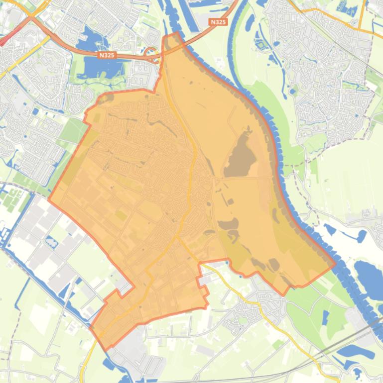 Kaart van de woonplaats Huissen.