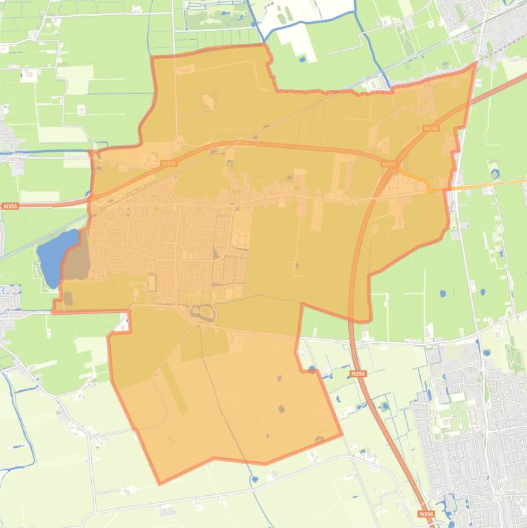 Kaart van de woonplaats Hurdegaryp.