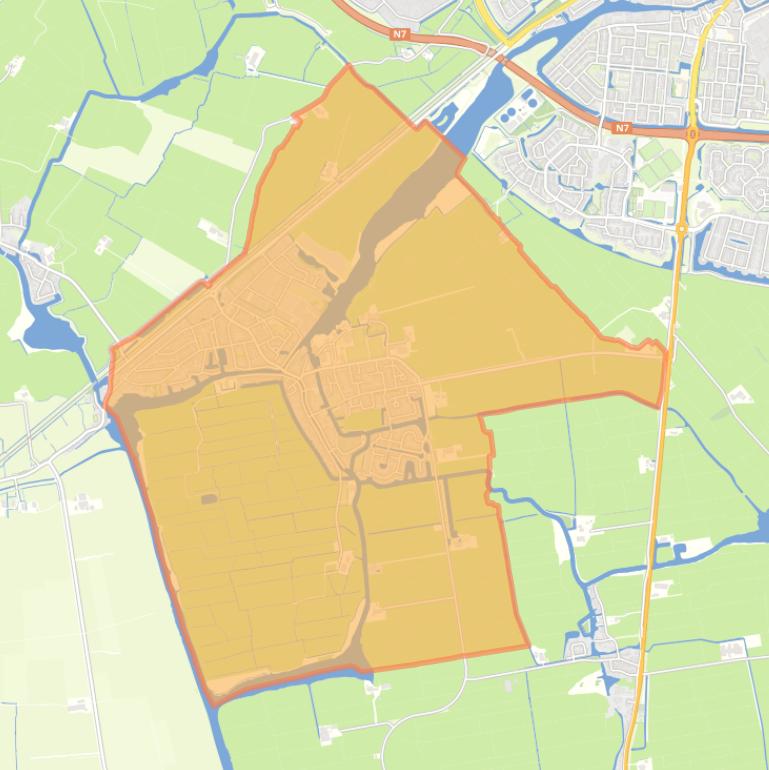 Kaart van de woonplaats IJlst.