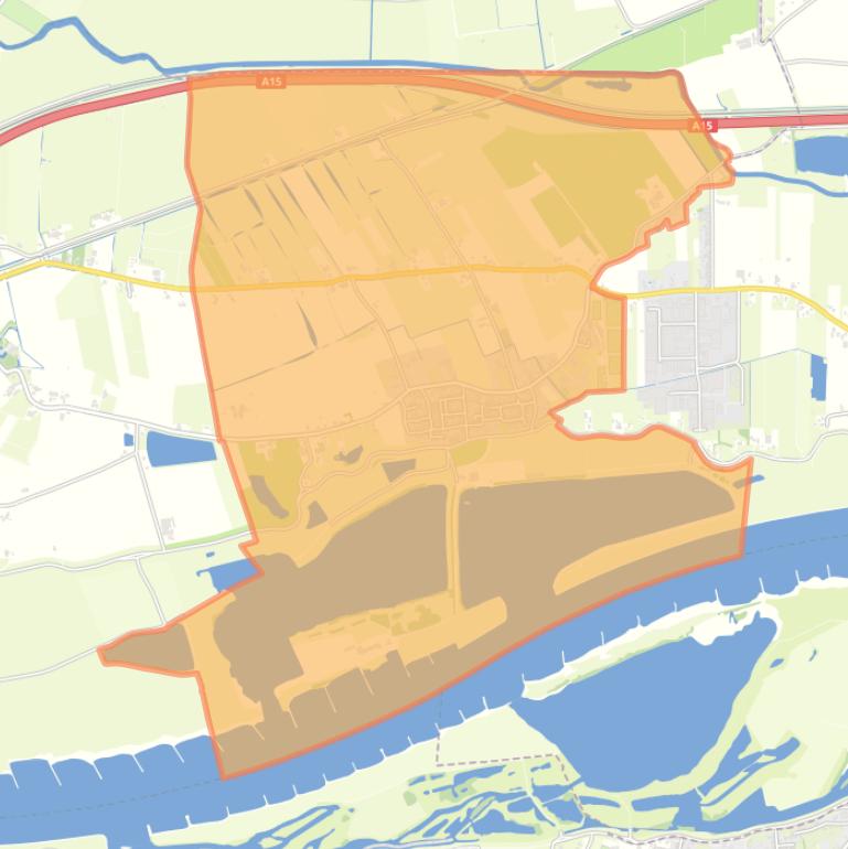 Kaart van de woonplaats IJzendoorn.