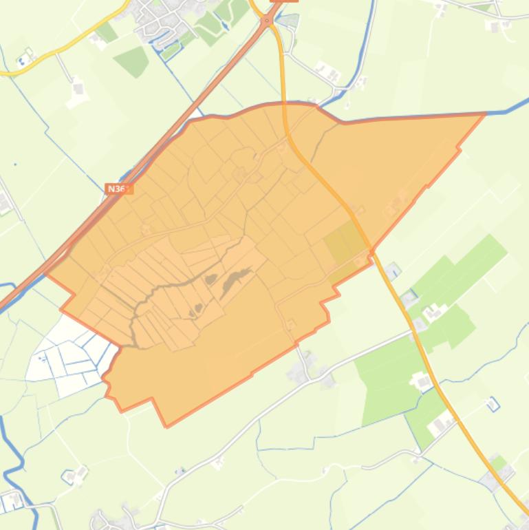 Kaart van de woonplaats Jouswier.