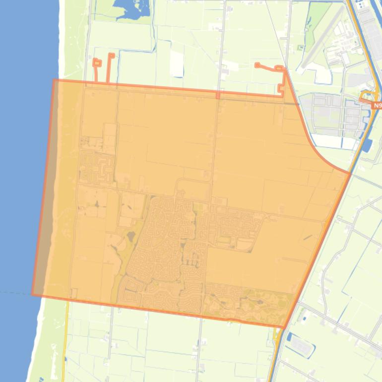 Kaart van de woonplaats Julianadorp.