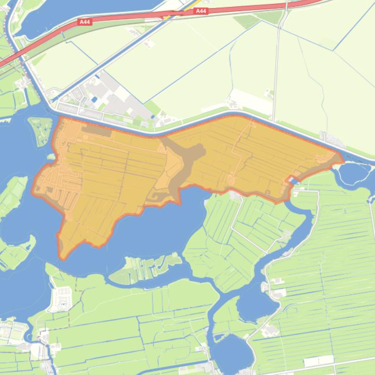 Kaart van de woonplaats Kaag.