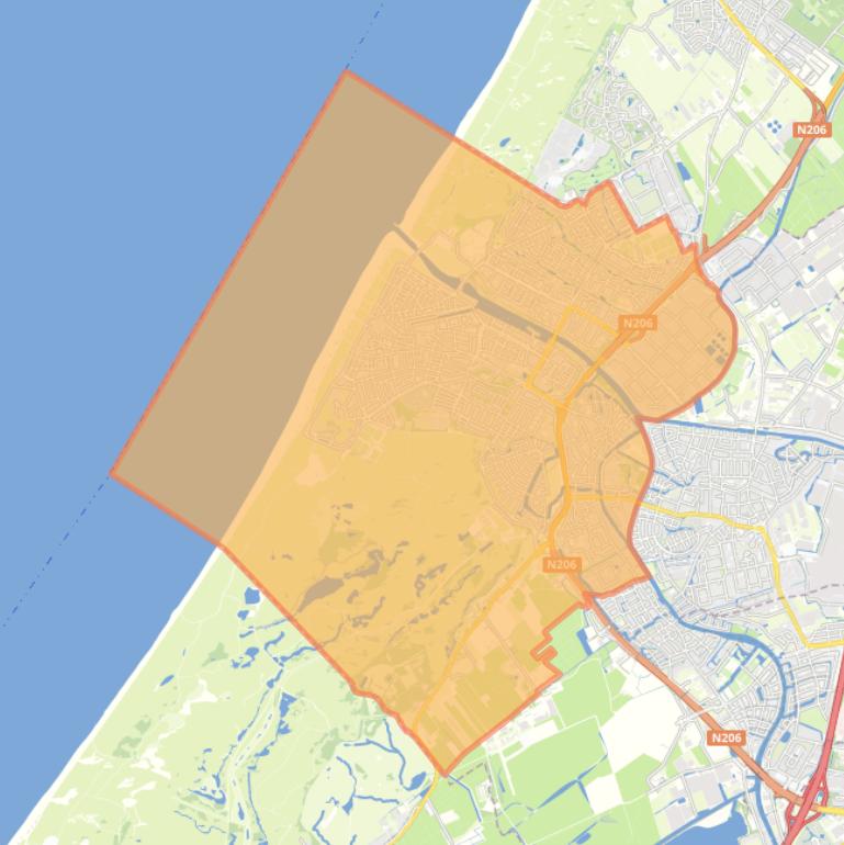 Kaart van de woonplaats Katwijk.